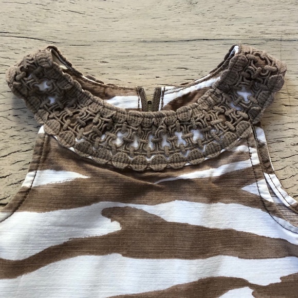 Zebra Print Dress with Crochet Collar - Picture 3 of 6